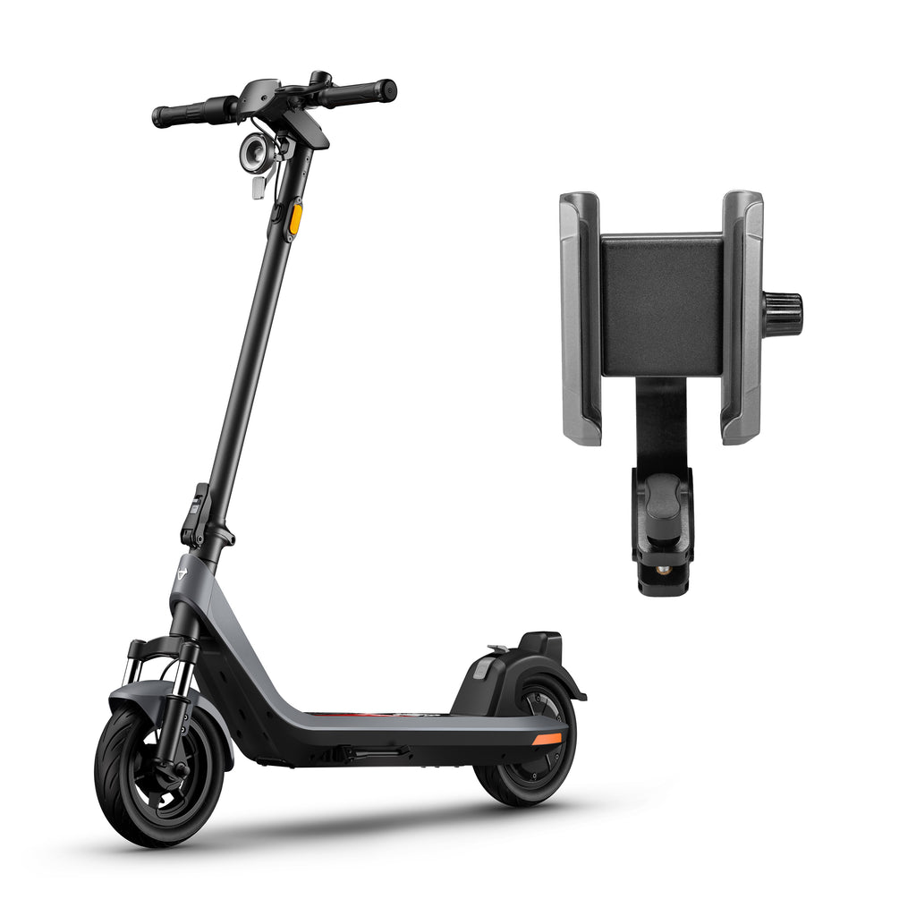 NIU KQi 200P Gray Electric Scooter & Phone Holder Bundle