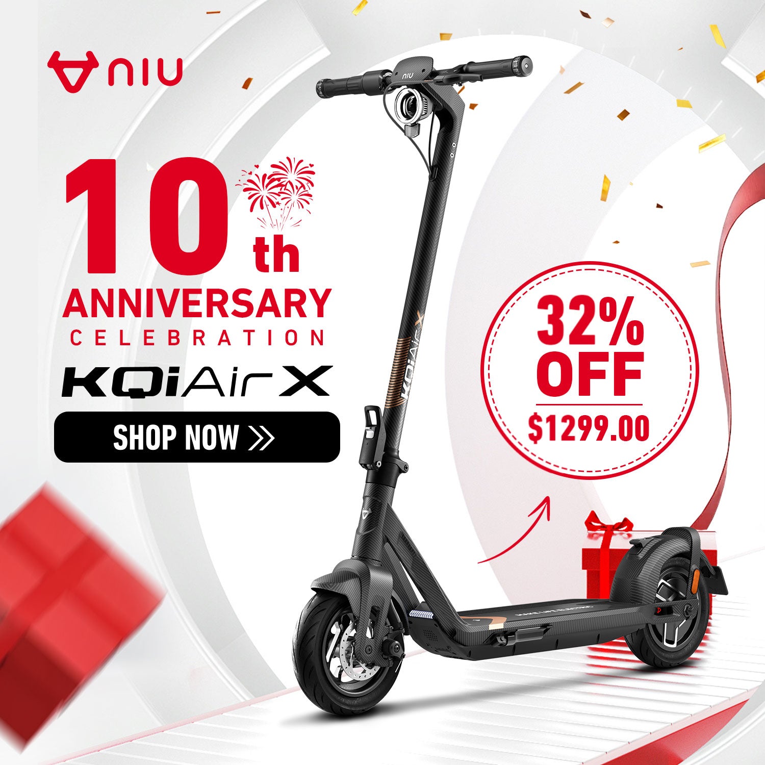NIU KQi Air X Lightest Electric Scooter 20mph | Range 31 miles