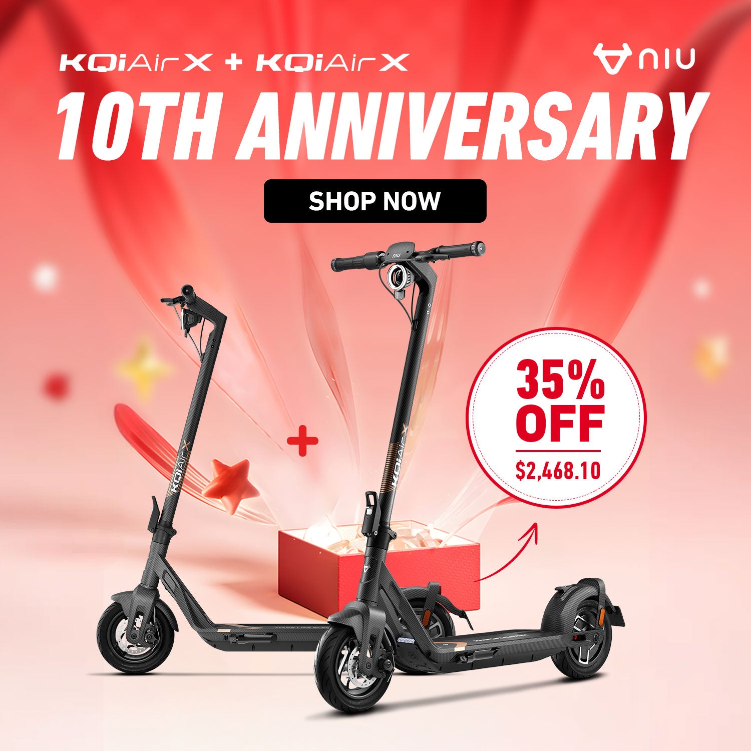 NIU KQi Air X Electric Kick Scooter x2 Bundle