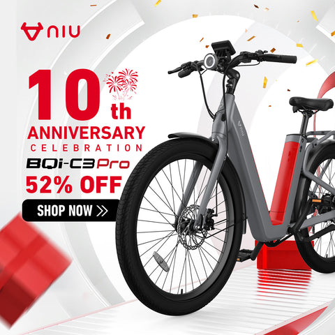 NIU BQi-C3 Pro Bike Glossy Gray 28mph | Range 90 miles