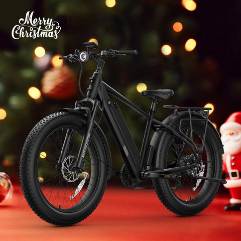 BQi Fat Tire 300 Off-Road Ebike (Step-over) Black Speed 28mph | 50 miles