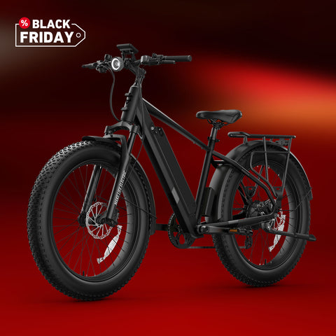 BQi Fat Tire 300 Off-Road Ebike (Step-over) Black Speed 28mph | 50 miles
