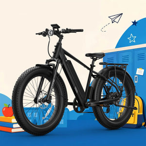 BQi Fat Tire 300 Off-Road Ebike (Step-over) Black Speed 20mph | 50 miles