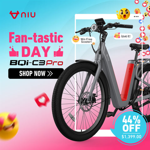 NIU BQi-C3 Pro Ebike White Speed 28mph | Range 90 miles