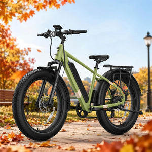 BQi Fat Tire 300 Off-Road Ebike (Step-over) Green Speed 20mph | 50 miles
