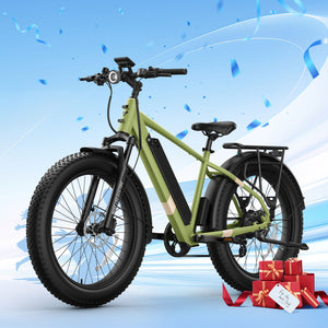 BQi Fat Tire 300 Off-Road Ebike (Step-over) Green Speed 28mph | 50 miles