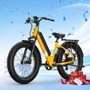 BQi Fat Tire 300 Off-Road Ebike (Step-through) Yellow Speed 28mph | 50 miles