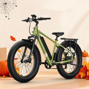 BQi Fat Tire 300 Off-Road Ebike (Step-over) Green Speed 20mph | 50 miles