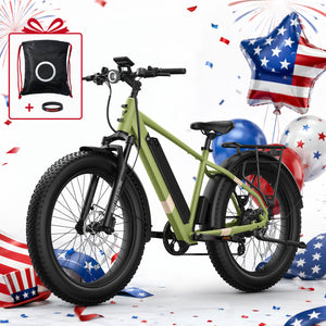 BQi Fat Tire 300 Off-Road Ebike (Step-over) Green Speed 28mph | 50 miles