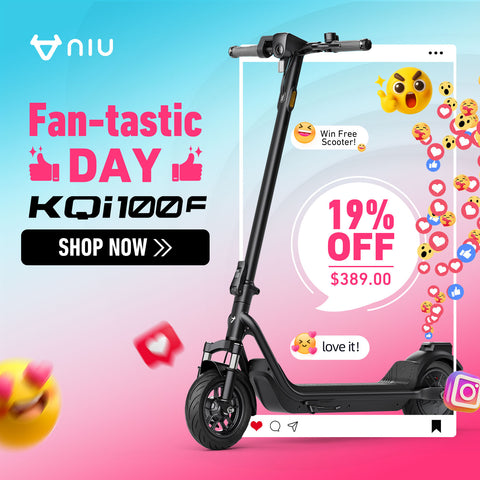 NIU KQi 100F Foldable Handlebar Electric Scooter 17.4 mph | Range 18 miles