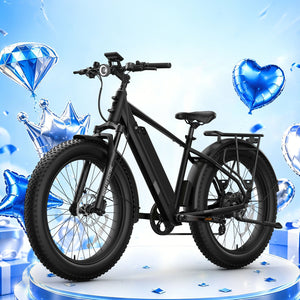 BQi Fat Tire 300 Off-Road Ebike (Step-over) Black Speed 28mph | 50 miles