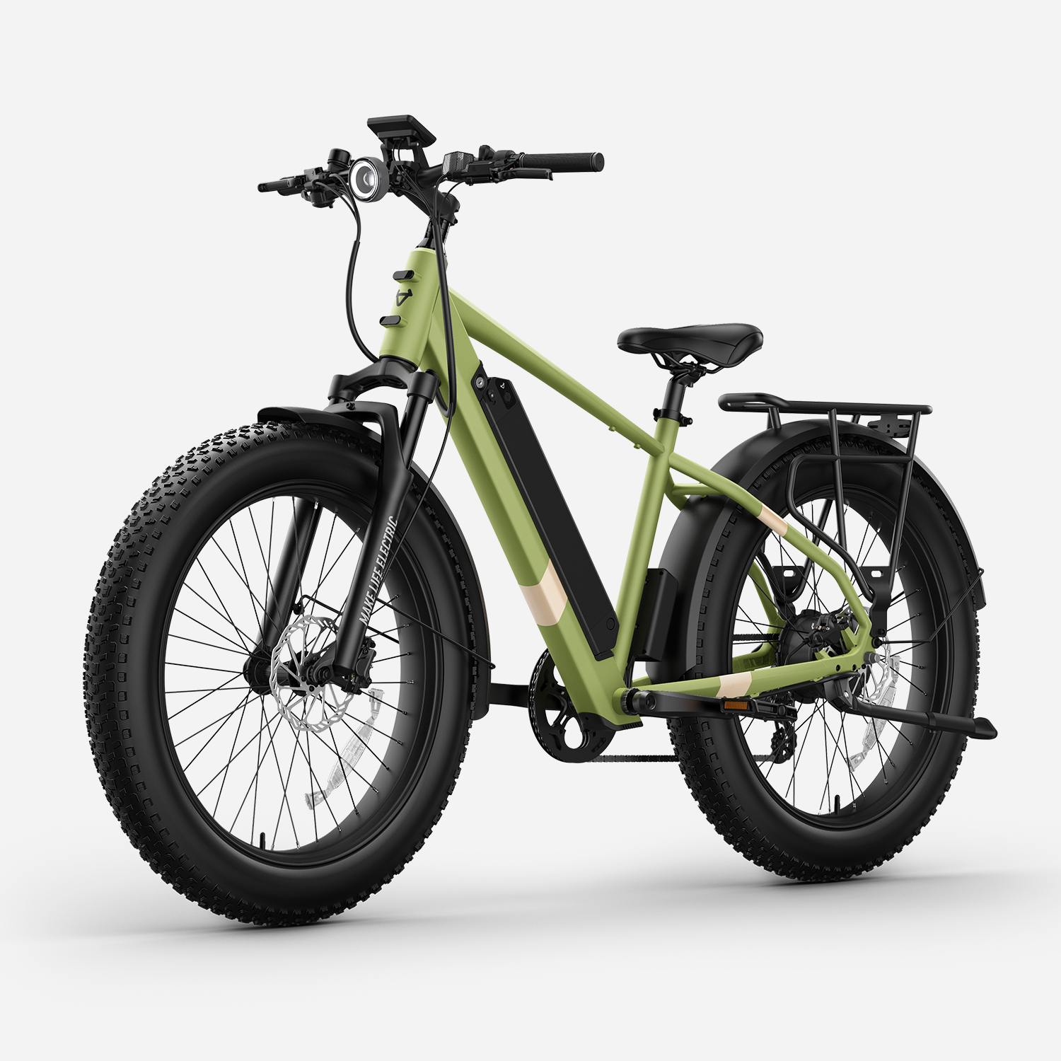 BQi Fat Tire 300 Off-Road Ebike (Step-over) Green Speed 28mph | 50 miles