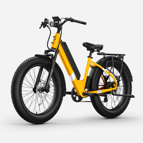 BQi Fat Tire 300 Off-Road Ebike (Step-through) Yellow Speed 28mph | 50 miles
