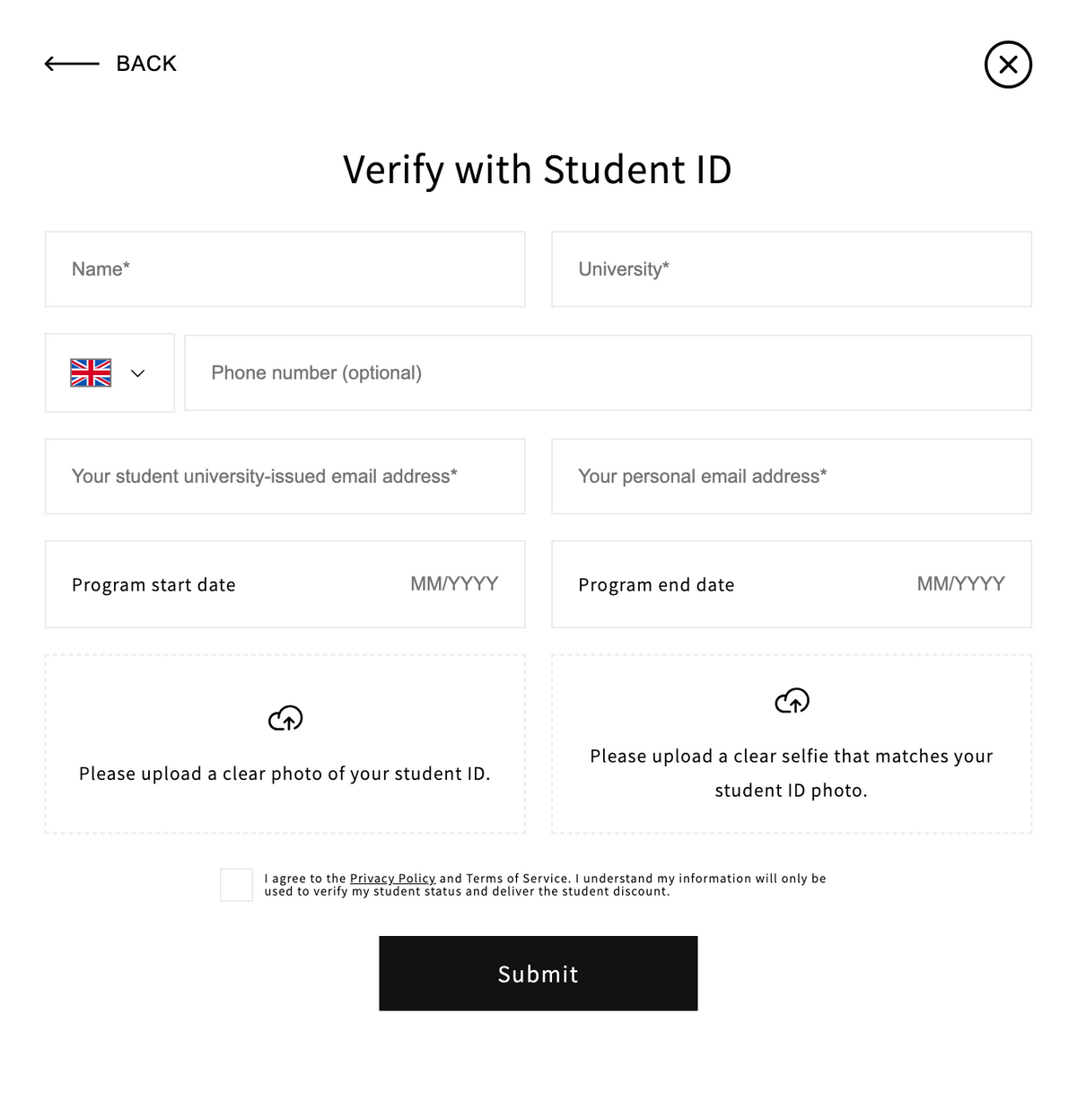 Uni Student Code Example Student Discount