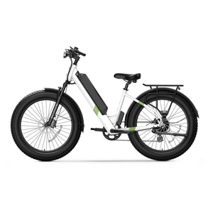 BQi Fat Tire 300 Off-Road Ebike (Step-through) White Speed 28mph | 50 miles