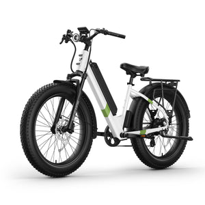BQi Fat Tire 300 Off-Road Ebike (Step-through) White Speed 28mph | 50 miles